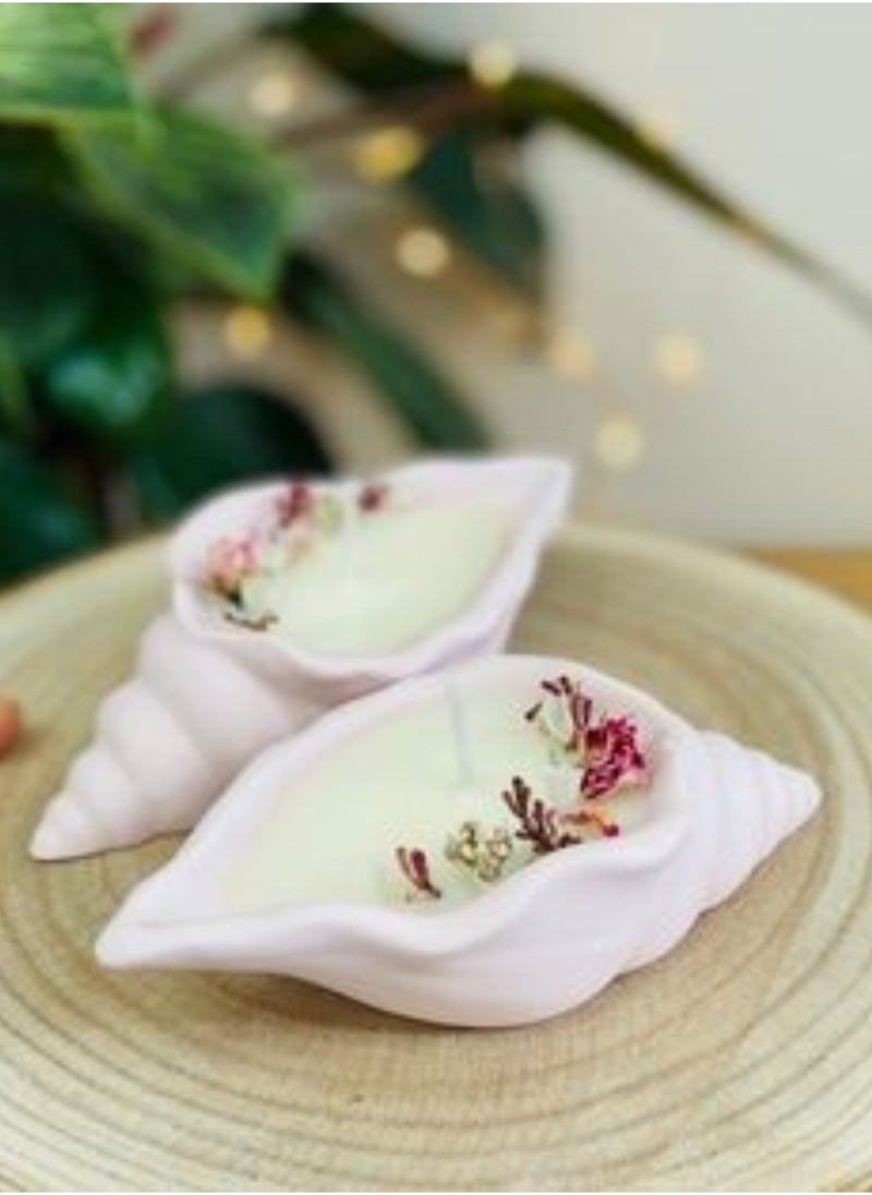 Decorative concrete shell scented candles 3 pcs
