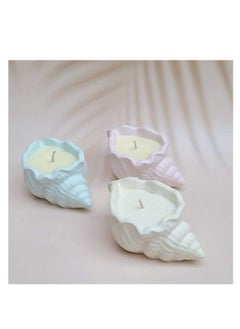 Generic Decorative concrete shell scented candles 3 pcs  - Image 2