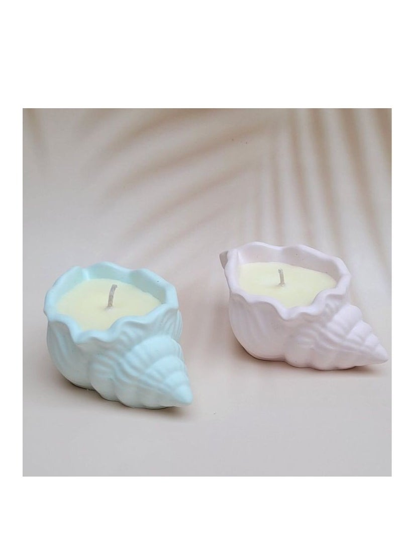 Decorative concrete shell scented candles 3 pcs