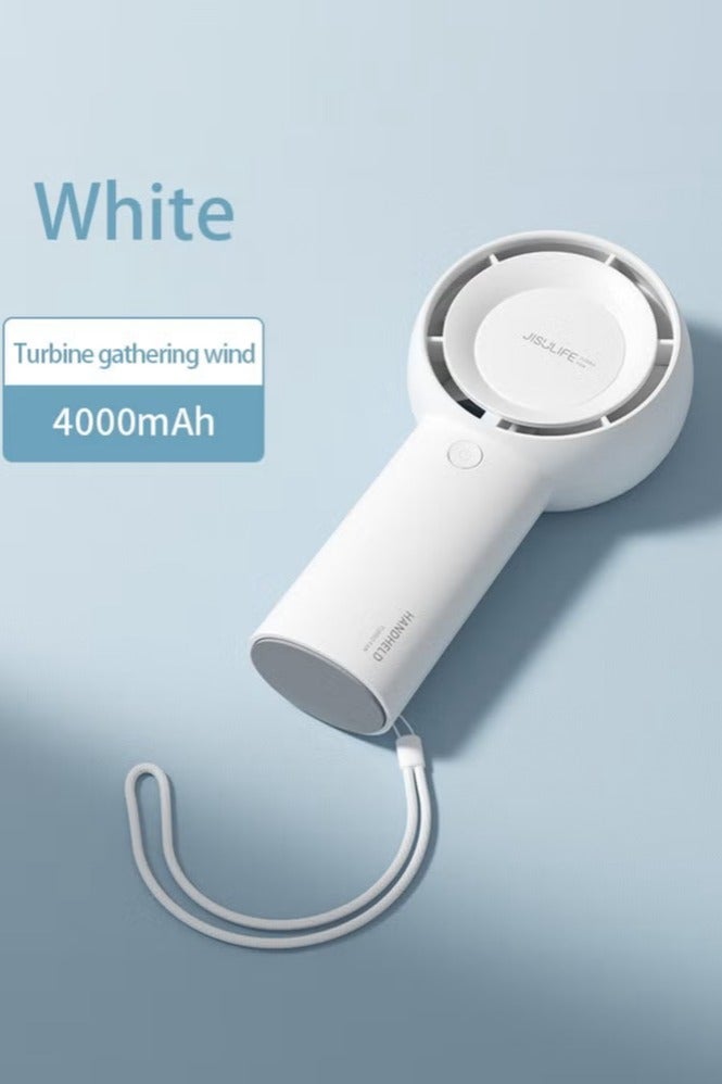 JISULIFE handheld turbo fan [16 hours maximum cooling time] Mini portable handheld fan,4000mAh USB rechargeable Mini fan,5 speeds,suitable for travel/home/office/shopping - Image 1