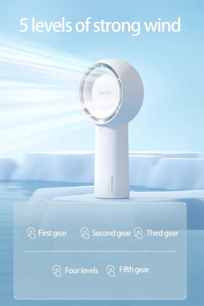 JISULIFE handheld turbo fan [16 hours maximum cooling time] Mini portable handheld fan,4000mAh USB rechargeable Mini fan,5 speeds,suitable for travel/home/office/shopping - Image 4