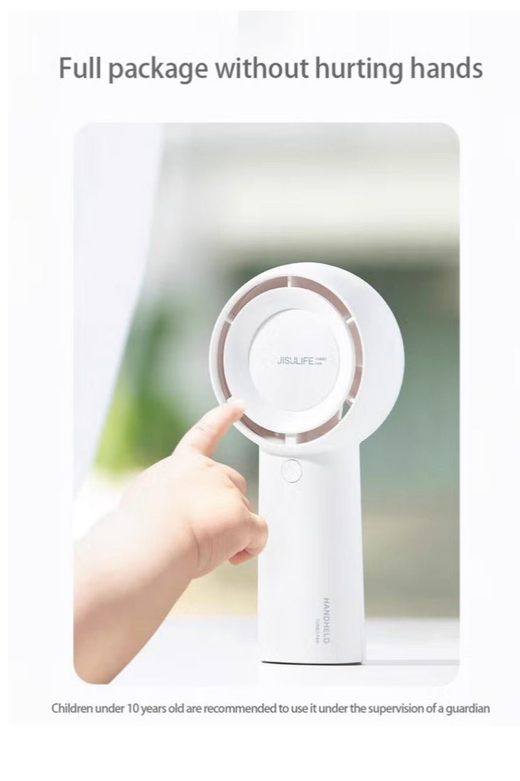 JISULIFE handheld turbo fan [16 hours maximum cooling time] Mini portable handheld fan,4000mAh USB rechargeable Mini fan,5 speeds,suitable for travel/home/office/shopping - Image 5