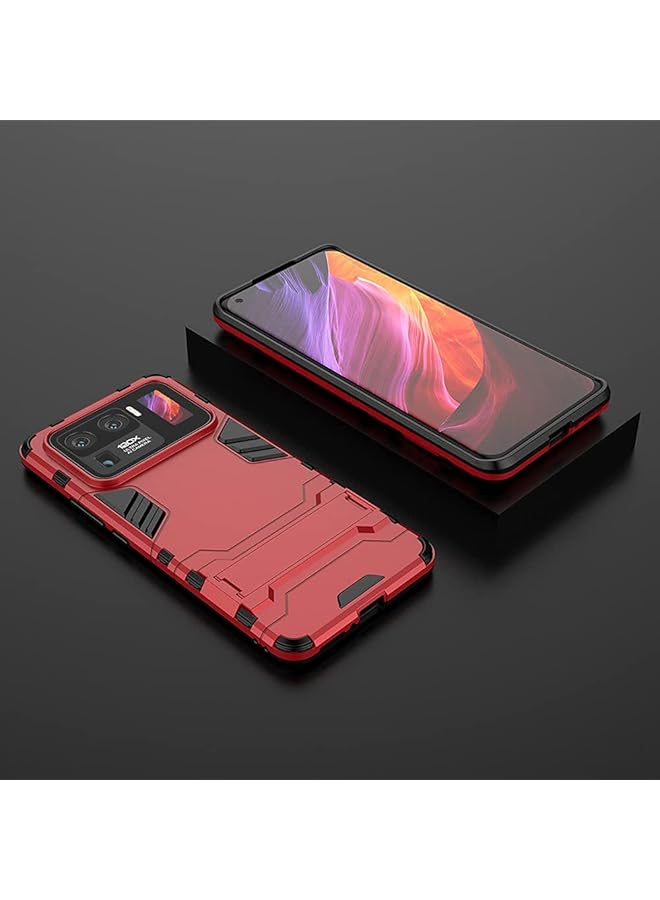 إيروريكس جراب هاتف لهاتف Mi 11 Ultra Not 11 قطعة + جراب مدرع قوي من مادة TPU مع غطاء متين مقاوم للصدمات ومضاد للسقوط ووظيفة مسند لهاتف Mi 11 Ultra أحمر - Image 2