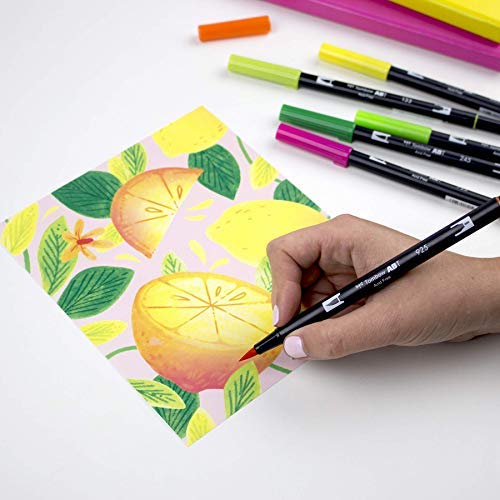 Tombow 56196 Dual Brush Pen Art Markers Citrus 10Pack Blendable Brush and Fine Tip Markers - Image 3