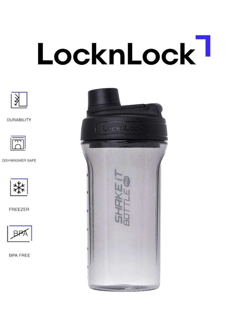 LOCK & LOCK LocknLock Tritan Shake It Bottle Pro 850ml - Shatter-Resistant, Leak-Proof, and BPA-Free with Finger Loop - Black - Image 1