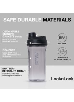 LOCK & LOCK LocknLock Tritan Shake It Bottle Pro 850ml - Shatter-Resistant, Leak-Proof, and BPA-Free with Finger Loop - Black  - Image 2