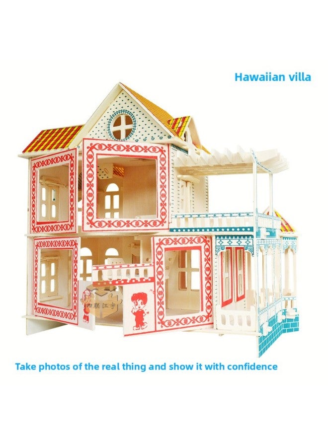 Building Villa Three-dimensional Model Primary School Students 3D Wooden Puzzle Wooden Diy Simulation Adult Puzzle Toy-Color:Suzhou Garden - Image 4