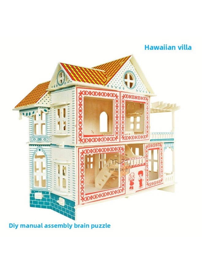 Building Villa Three-dimensional Model Primary School Students 3D Wooden Puzzle Wooden Diy Simulation Adult Puzzle Toy-Color:Suzhou Garden - Image 3