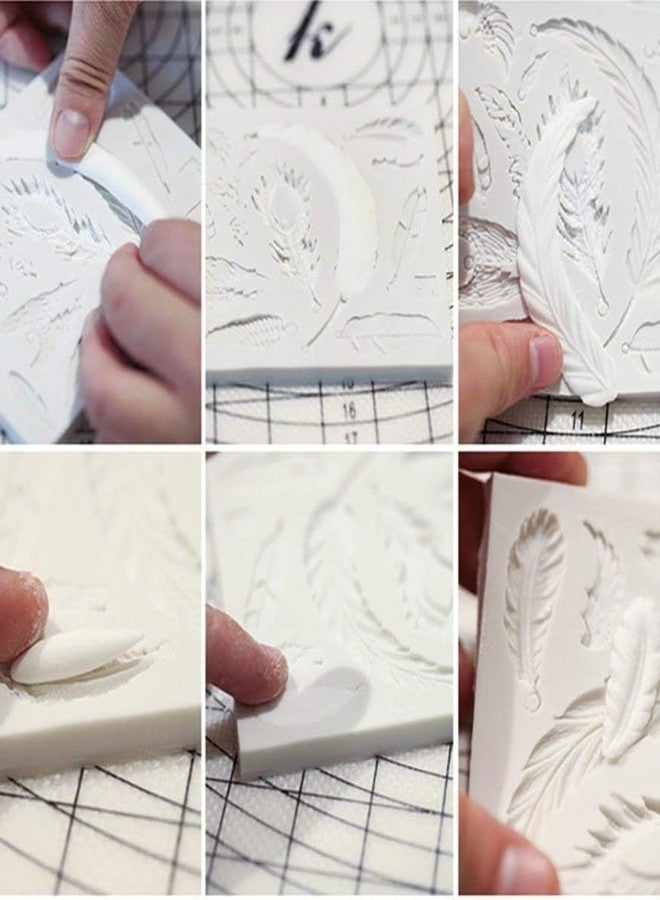 Skytail 14 Cavity Vintage Peacock Angel Wing Mould Collections Silicone Fondant Mold Feather Cake, Gum Paste Mold for Sugar Paste gumpaste Cupcake Decorating Topper Resin, Bookmark Wall Hanging DIY - Image 4