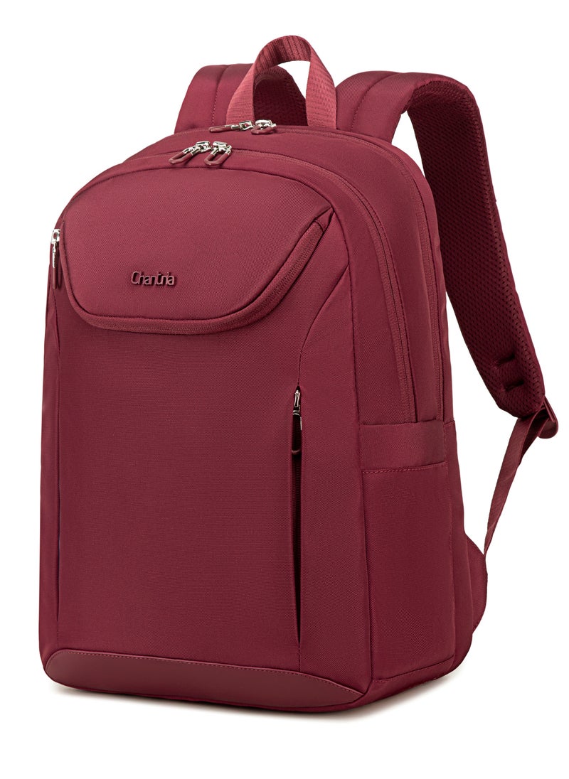 Chantria Premium Durable Lightweight Laptop Backpack for Women Water Resistant Multifunctional Daypack for Casual Office School Travel, CB00638-Burgundy  - Image 1