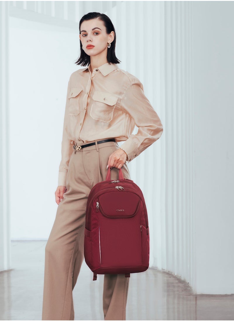 Chantria Premium Durable Lightweight Laptop Backpack for Women Water Resistant Multifunctional Daypack for Casual Office School Travel, CB00638-Burgundy  - Image 4