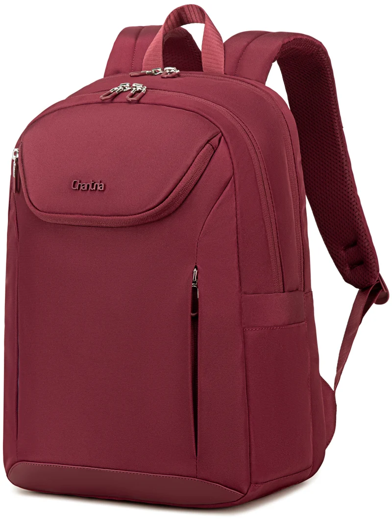 Chantria Premium Durable Lightweight Laptop Backpack for Women Water Resistant Multifunctional Daypack for Casual Office School Travel, CB00638, Burgundy