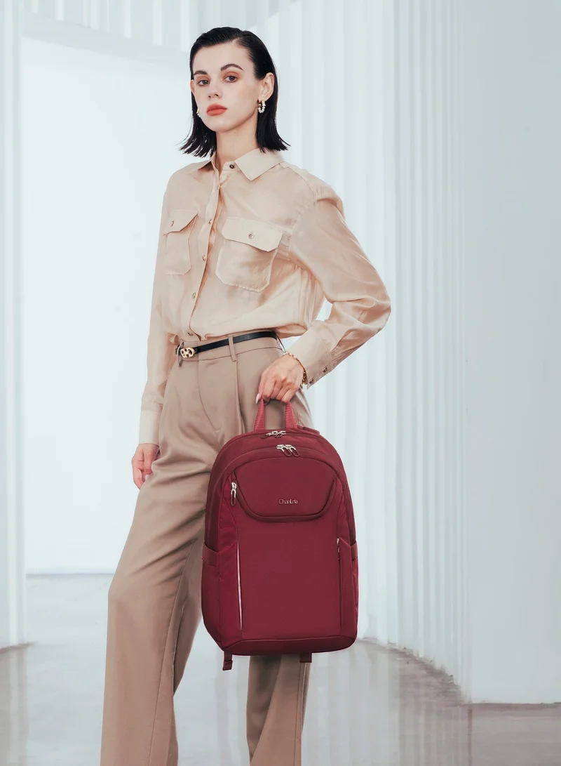 Chantria Premium Durable Lightweight Laptop Backpack for Women Water Resistant Multifunctional Daypack for Casual Office School Travel, CB00638, Burgundy