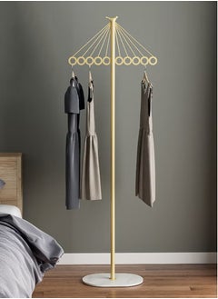GoldenLike Coat Rack,Freestanding Clothes Stand Rack with Marble Base,Metal Garment Rack Hall Coat Tree,Space-Saving Clothes Hanger Organizer for Hanging Clothes,Handbags,Umbrella  - Image 1