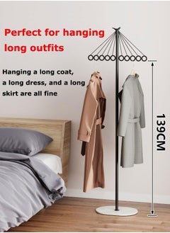 GoldenLike Coat Rack,Freestanding Clothes Stand Rack with Marble Base,Metal Garment Rack Hall Coat Tree,Space-Saving Clothes Hanger Organizer for Hanging Clothes,Handbags,Umbrella  - Image 4
