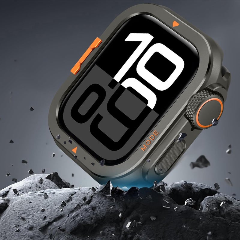 Suphart 2 in 1 Case Compatible with Apple Watch Series 10 Metal Case, [Transform 46mm into Ultra Look] Rugged Bumper with Back Cover for iWatch 46mm, Graphite Multiple sizes - Image 5