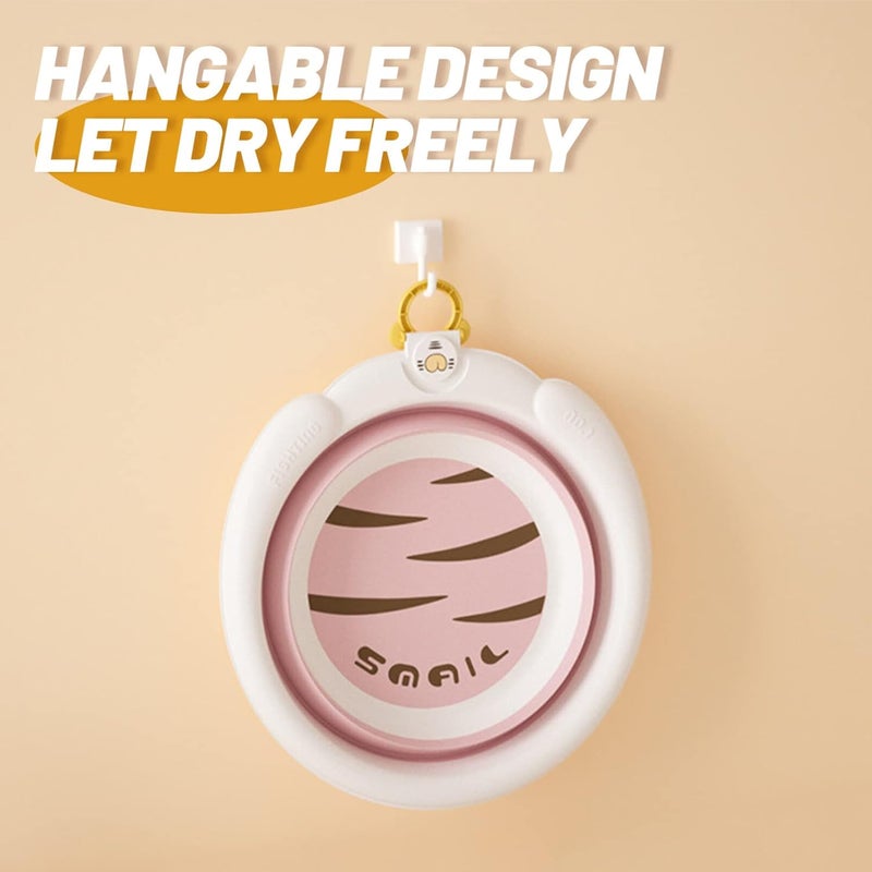 klarako Collapsible Dish Tub Bowl Portable Sink Wash Dish Basin Foldable Laundry Tub Face Washing Basin Camping Dish Washing Tub for Kitchen Sink Pink - Image 3