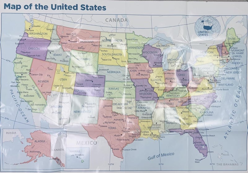 Kappa خريطة حائط بحجم ملصق الولايات المتحدة من شركة كابا 40 × 28 مع المدن 1 خريطة - Image 2