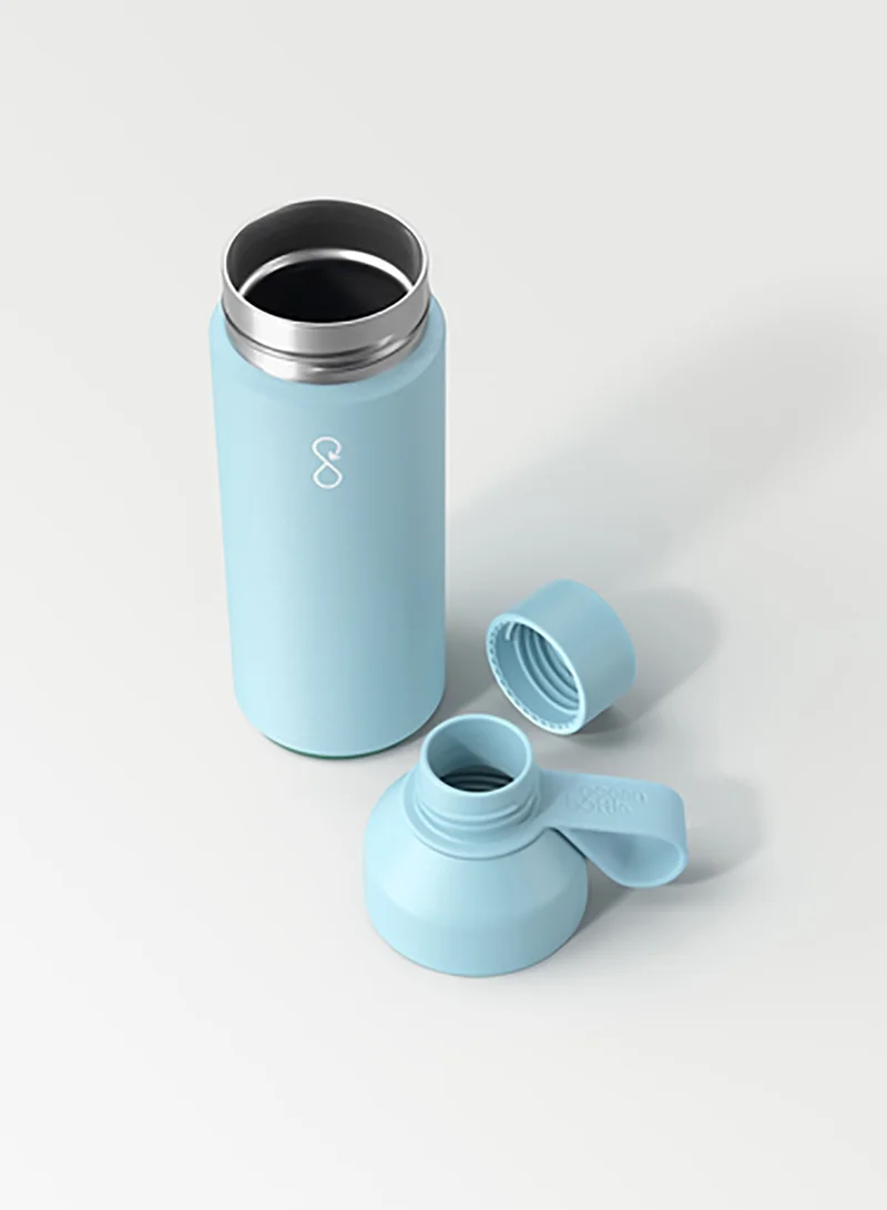 اوشن بوتل Eco-Friendly Stainless Steel Reusable Water Bottle Leakproof BPA Free Dishwasher Safe Double Wall Vacuum Insulated Thermos Flask - Sky Blue - 500ml