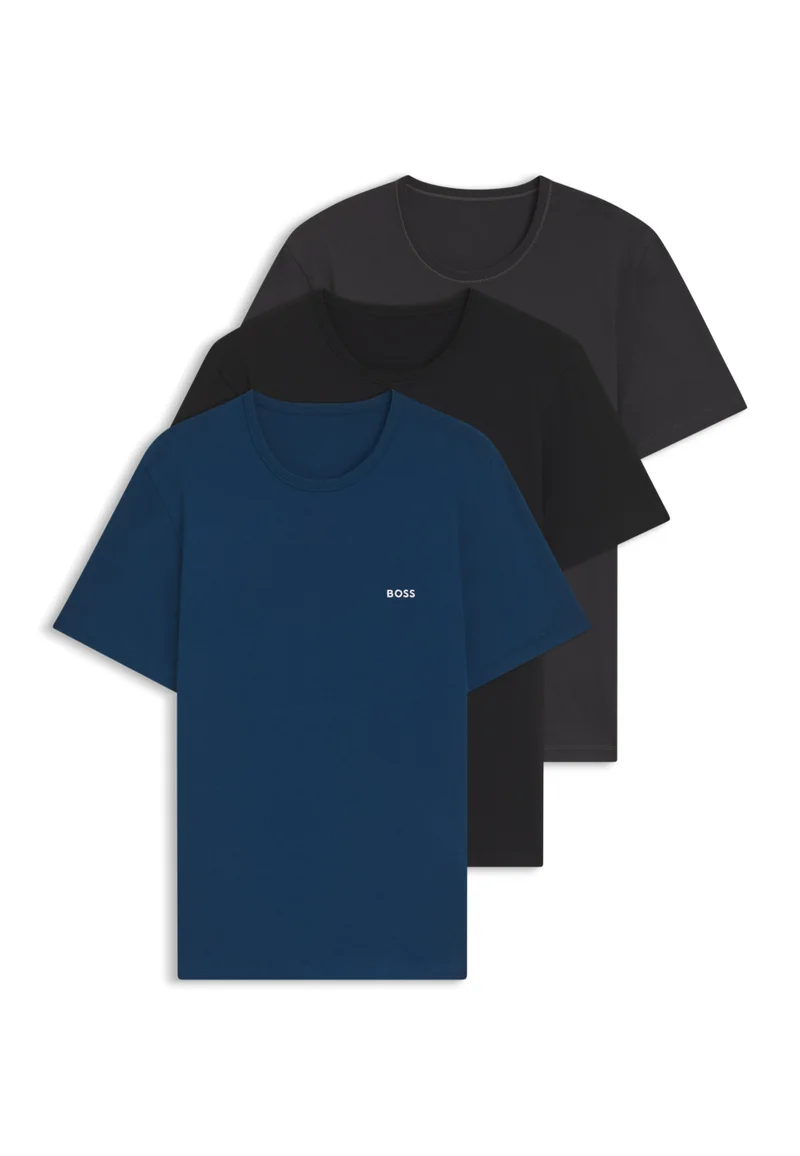 Three-pack of cotton underwear T-shirts with embroidered logo