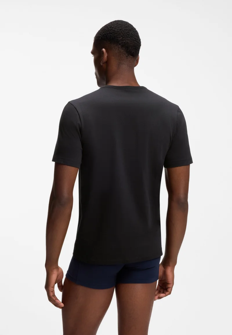 BOSS Open Blue Three-pack of cotton underwear T-shirts with embroidered logo for Men | Best Price UAE
