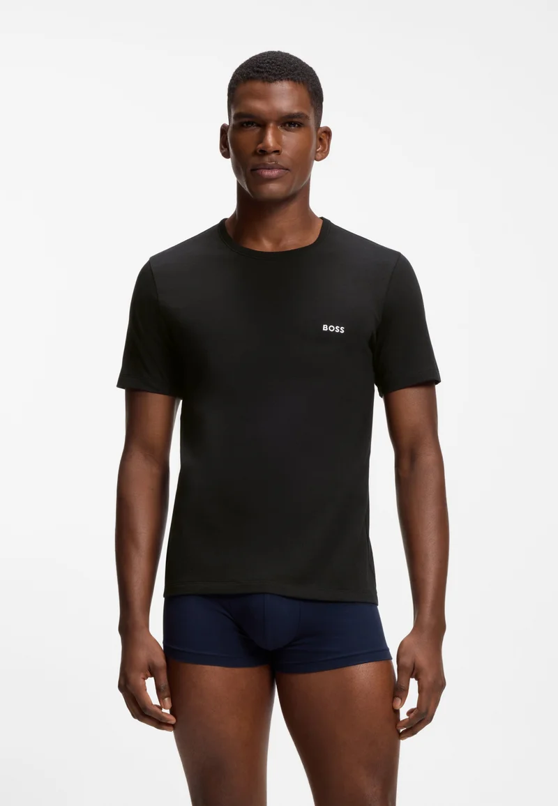 BOSS Open Blue Three-pack of cotton underwear T-shirts with embroidered logo for Men | Best Price UAE