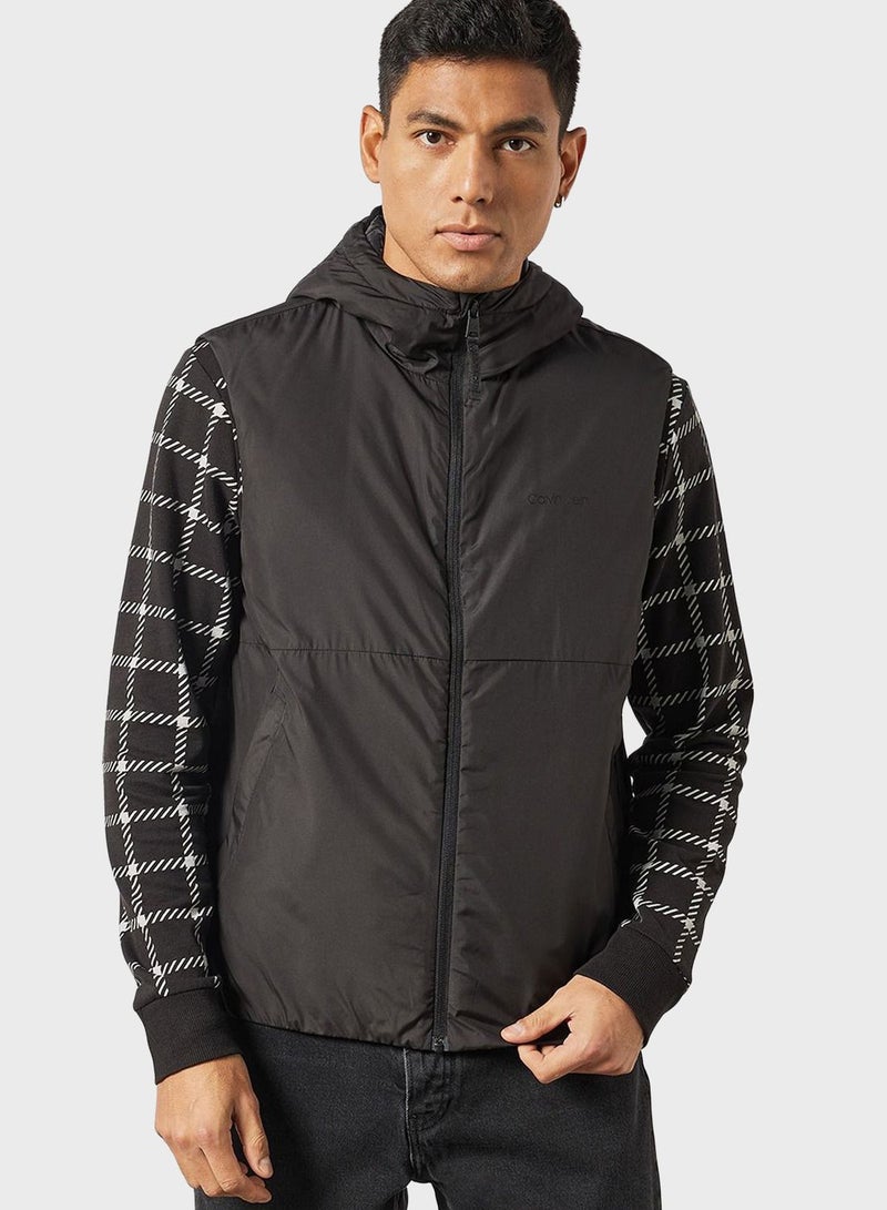 CALVIN KLEIN Hooded Zip-up Vest - Image 1