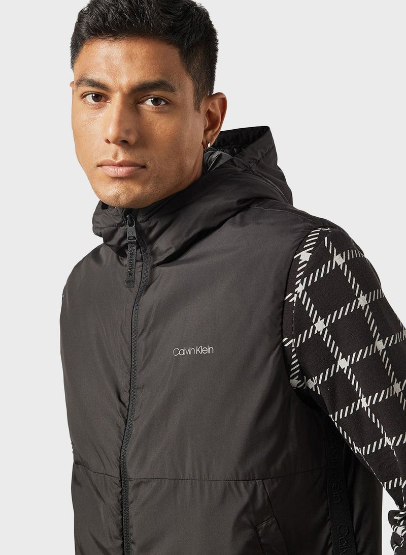CALVIN KLEIN Hooded Zip-up Vest - Image 3