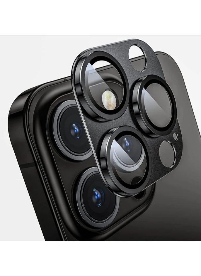 Generic - For iPhone 16 Pro/iPhone 16 Pro Max Camera Lens Protector [Drop Protection] [Full Coverage] [3D Metal] [Case Friendly] Tempered Glass Camera Cover for iPhone 16 Pro Max—Titanium Black - Image 1