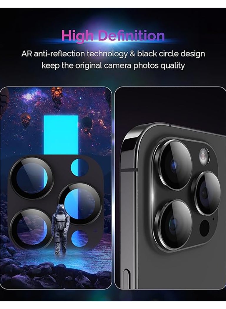 Generic - For iPhone 16 Pro/iPhone 16 Pro Max Camera Lens Protector [Drop Protection] [Full Coverage] [3D Metal] [Case Friendly] Tempered Glass Camera Cover for iPhone 16 Pro Max—Titanium Black - Image 1