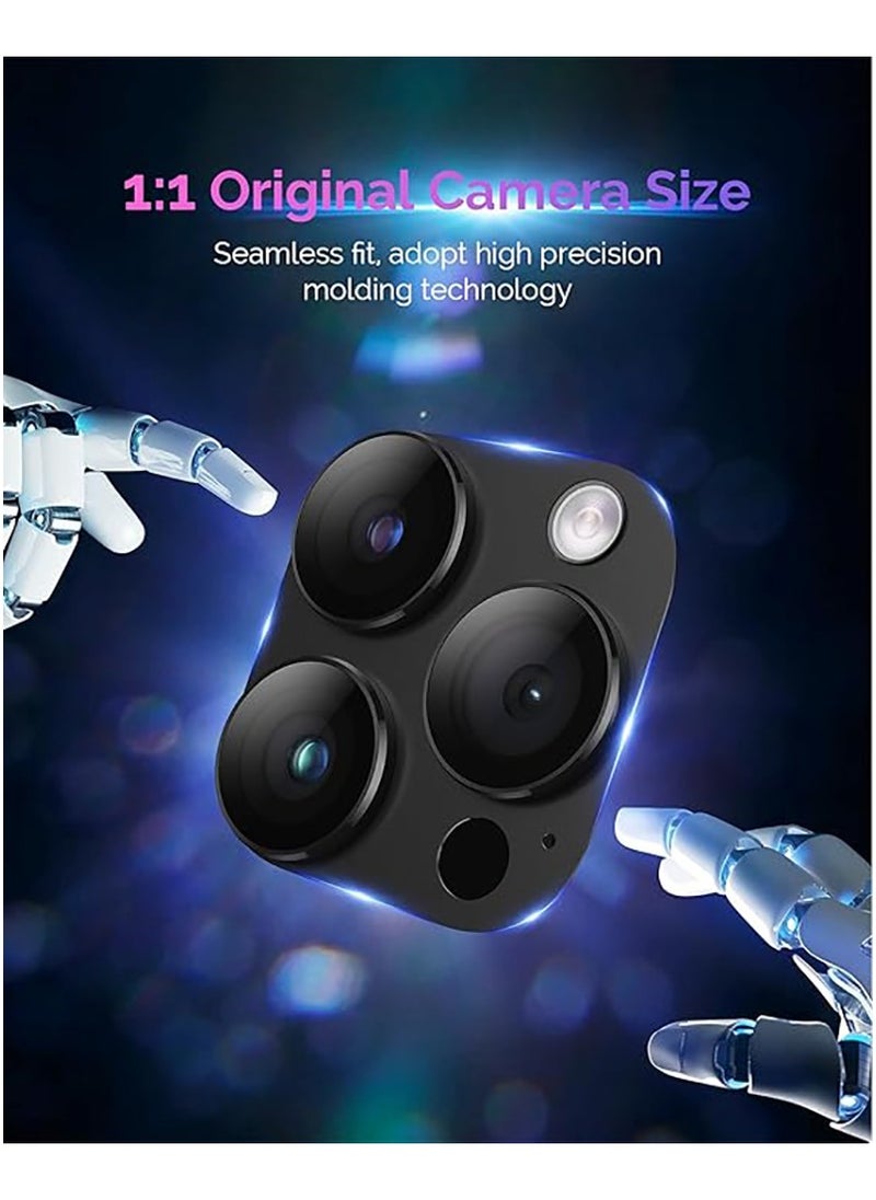 Generic - For iPhone 16 Pro/iPhone 16 Pro Max Camera Lens Protector [Drop Protection] [Full Coverage] [3D Metal] [Case Friendly] Tempered Glass Camera Cover for iPhone 16 Pro Max—Titanium Black - Image 1