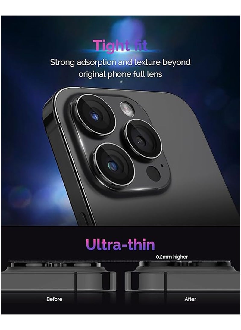 Generic - For iPhone 16 Pro/iPhone 16 Pro Max Camera Lens Protector [Drop Protection] [Full Coverage] [3D Metal] [Case Friendly] Tempered Glass Camera Cover for iPhone 16 Pro Max—Titanium Black - Image 1