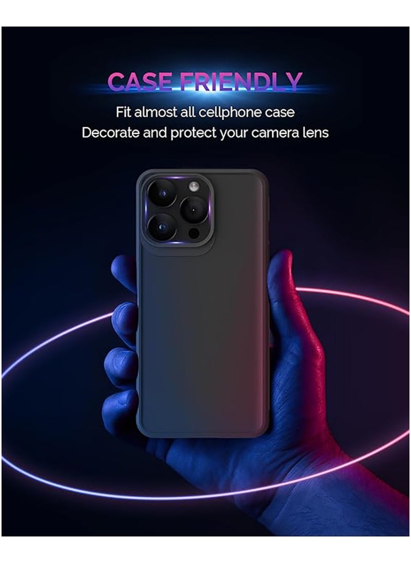Generic - For iPhone 16 Pro/iPhone 16 Pro Max Camera Lens Protector [Drop Protection] [Full Coverage] [3D Metal] [Case Friendly] Tempered Glass Camera Cover for iPhone 16 Pro Max—Titanium Black - Image 1