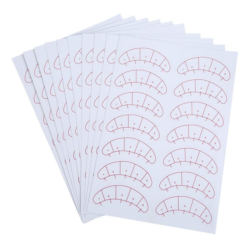 DEWIN Eye Mapping Stickers Lash Map Under Eye Stickers Eyelashes Stickers for Lash Beginner Training and Practice 140 Pcs  10Sheets