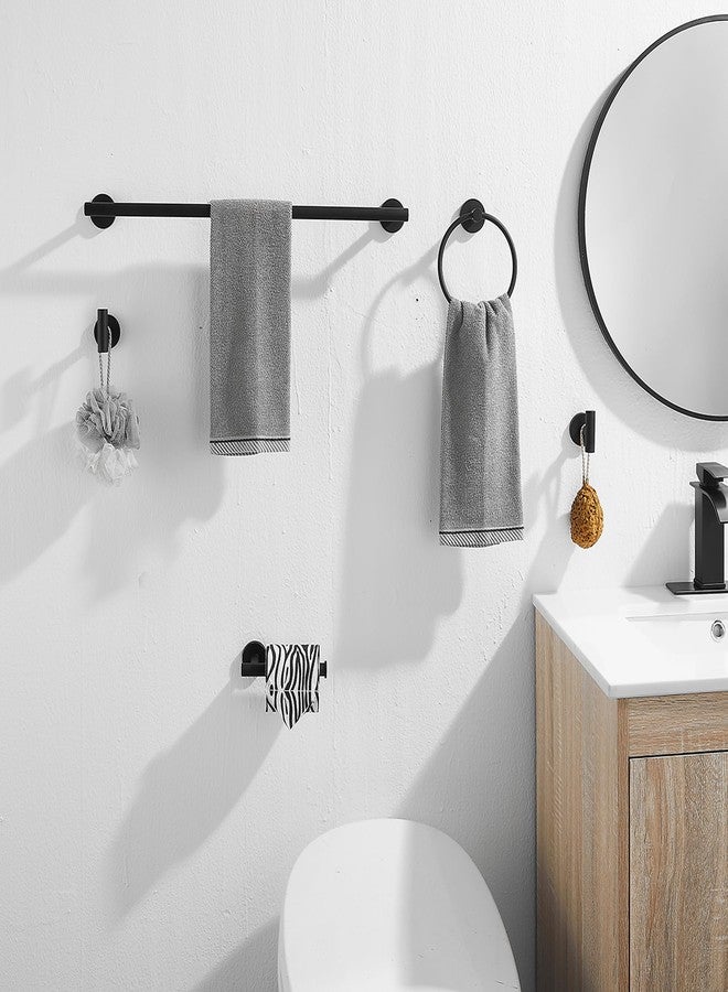 GGStudy Black Towel Rack for Bathroom, 24 Inch Towel Bar Towel Rod Towel Holder Wall Mount SUS304 Stainless Steel - Image 4