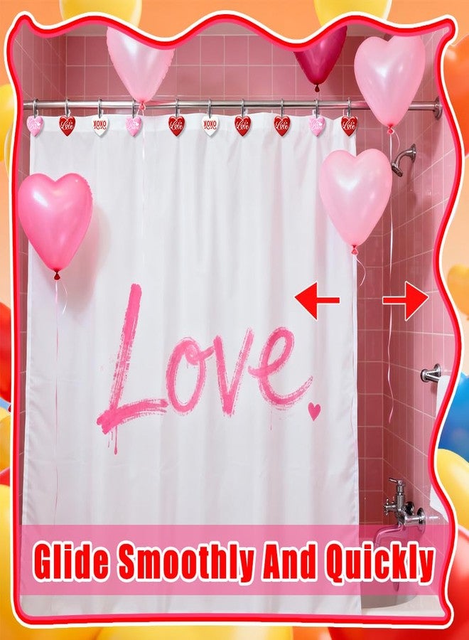 BAISDY 12Pcs Valentine Shower Curtain Hooks Conversation Heart Shape Shower Curtain Hooks - Image 5