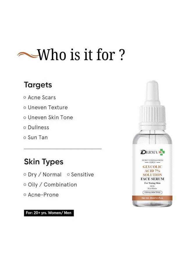 DERMAKR DERMA KR Glycolic acid 7% solution Face Serum For Women & Men -30ml - Image 4