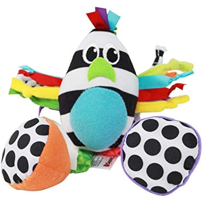 Sassy BOPPIN’ BIRDIE | DEVELOPMENTAL PLUSH TOY FOR EARLY LEARNING | HIGH CONTRAST | ATTACHES TO BABY GEAR FOR TRAVEL | FOR AGES NEWBORN AND UP (80660), MULTICOLOURE - Image 5