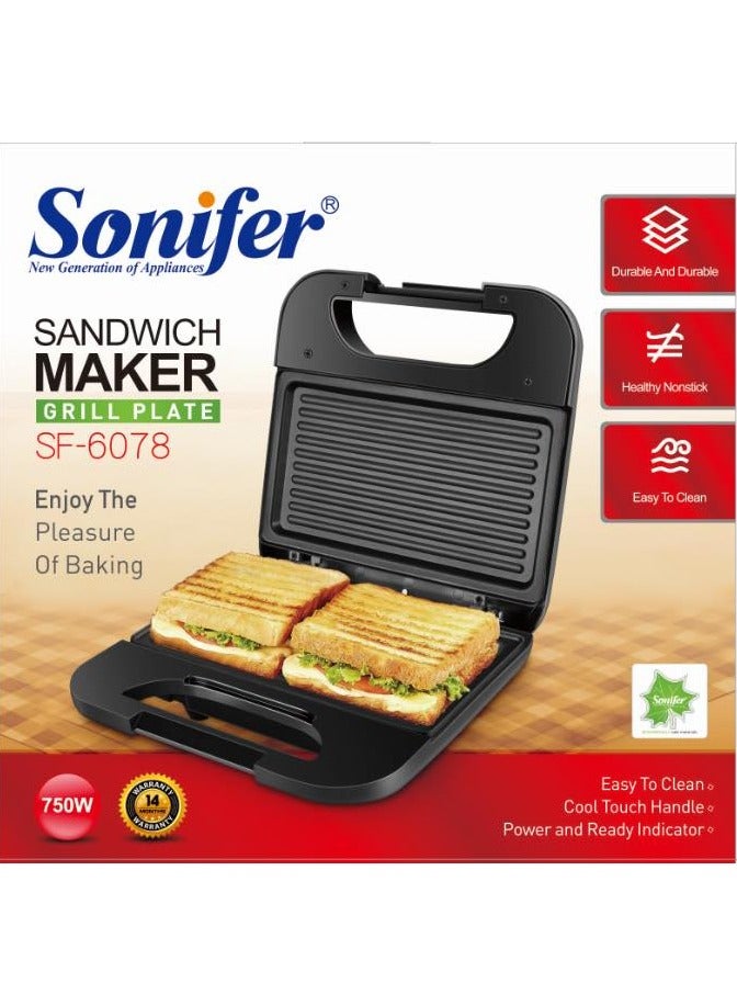 سونفير Sandwich maker/Mini Grill – 750 Watt 750 W SF-6078 multicolour - Image 2