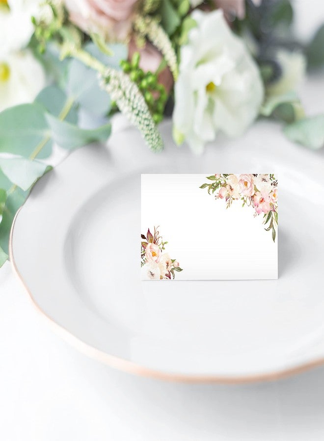 Hadley Designs 25 Pink Peony Floral Tent Table Place Card For Wedding Thanksgiving Christmas Catering Buffet Food Sign Paper Name Escort Card Folded Number Seat Assignment Setting Label Banquet Party - Image 3