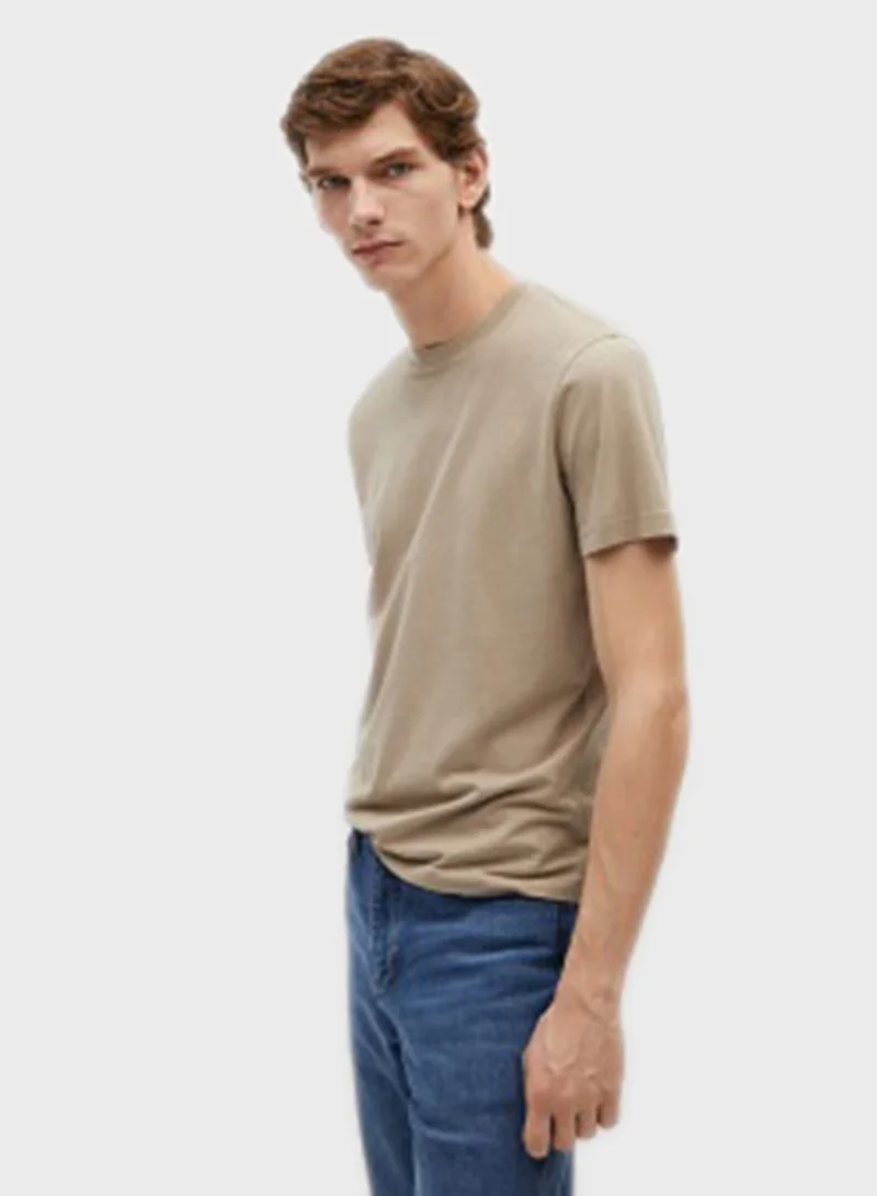 Mango Man Essential Crew Neck T-Shirt