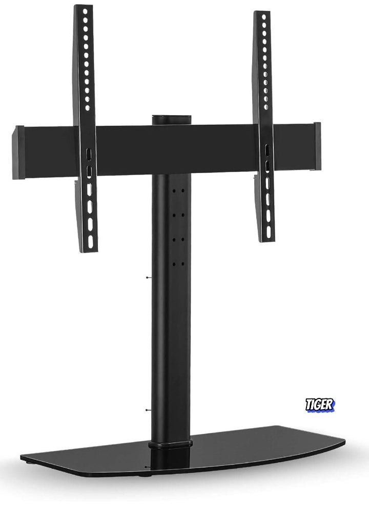 JAJEEK Universal Tabletop TV Stand Base with Height Adjustable Flat Screen TV Mount – Fits 32 to 60 Inch LED LCD Televisions – Stable, Durable TV Stand for Home Entertainment - Image 1