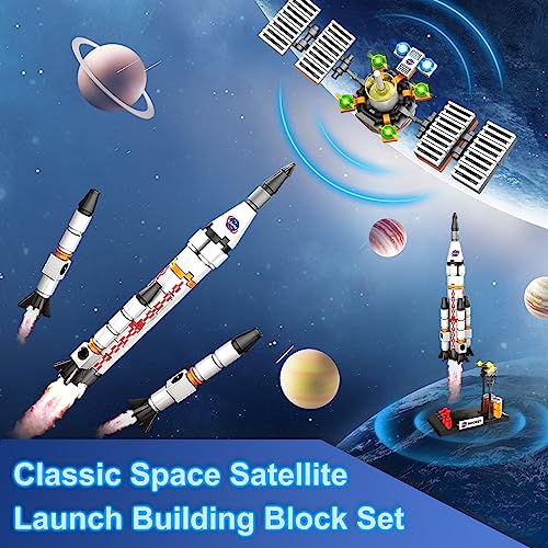 Sciencow Space Exploration Shuttle Toys for Boys STEM Aerospace Building Kit Toy with Rocket Space Shuttle Moon Buggy and Satellite Best Gifts for 6 7 8 9 10 Year Old Boys 415 PCS - Image 5