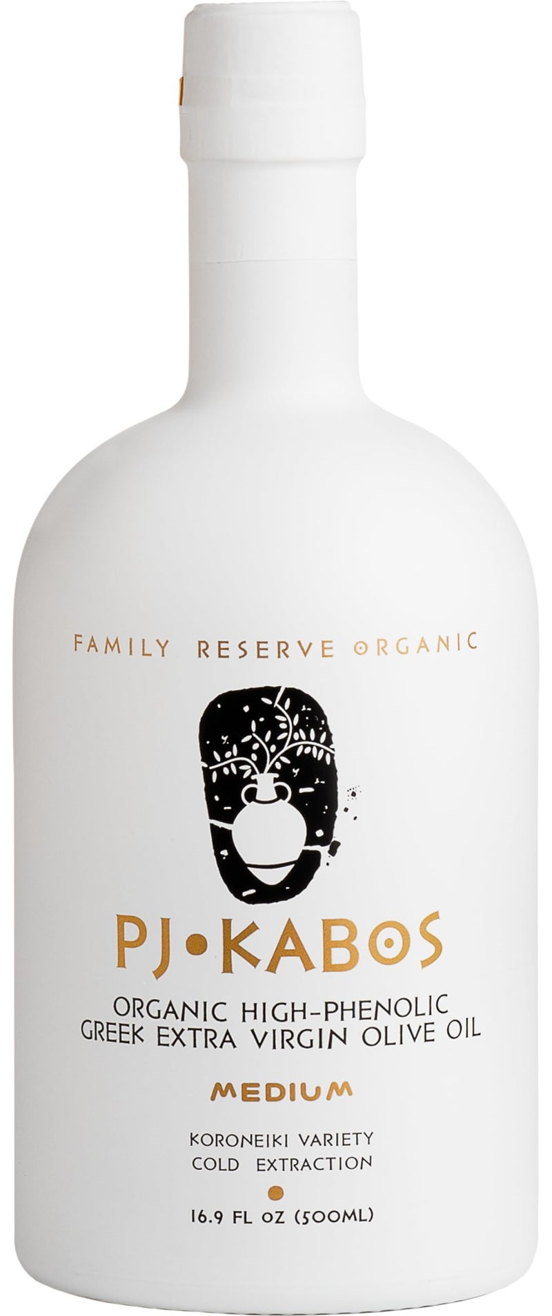 P.J. KABOS 2025 Gold Award Winner, High Phenolic (500+ mg/kg), USDA Organic Greek Extra Virgin Olive Oil, Kosher, Greece, Cold Extracted, 16.9oz, “Family Reserve Organic - Medium” - Image 1