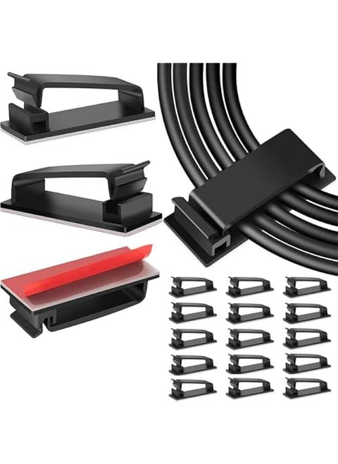 15 PCS Cable Management Cli Adhesive Cable CliWire Holder Organizer Topavatop XLarge Cli for Under Desk Wire Management Adhesive Organizer Multiple Cord