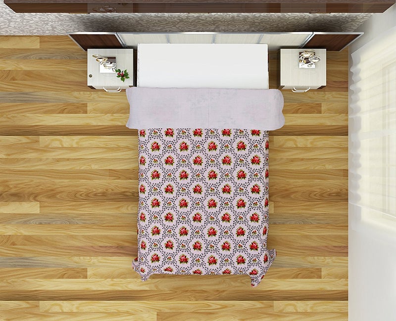 COT PRINTS Cotton Single Bed Duvet Cover (90 x 60 Inches, Large ) 3105 Pink - Image 2