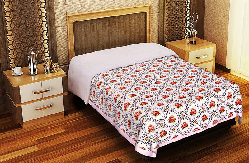 COT PRINTS Cotton Single Bed Duvet Cover (90 x 60 Inches, Large ) 3105 Pink - Image 1