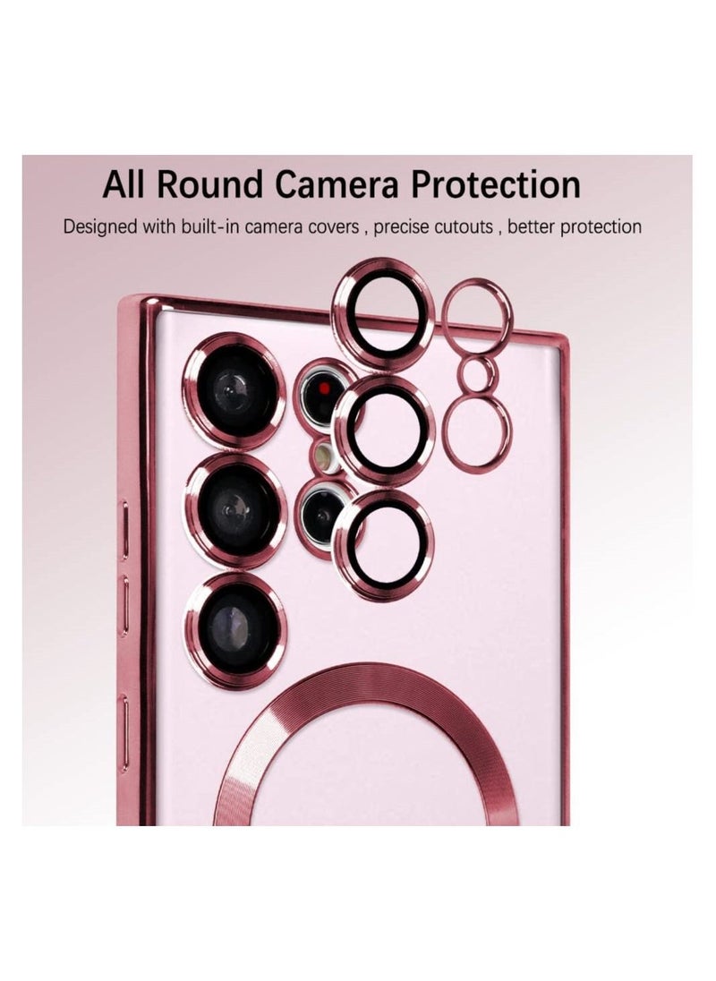 راكسوم Samsung Galaxy S23 Ultra Clear مع حمية العدسة الكاميرا الحافظة المغناطيسية متوافقة - Image 3