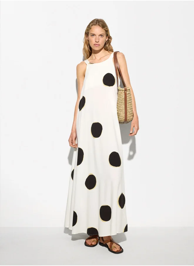 PARFOIS Polka Dot Long Dress