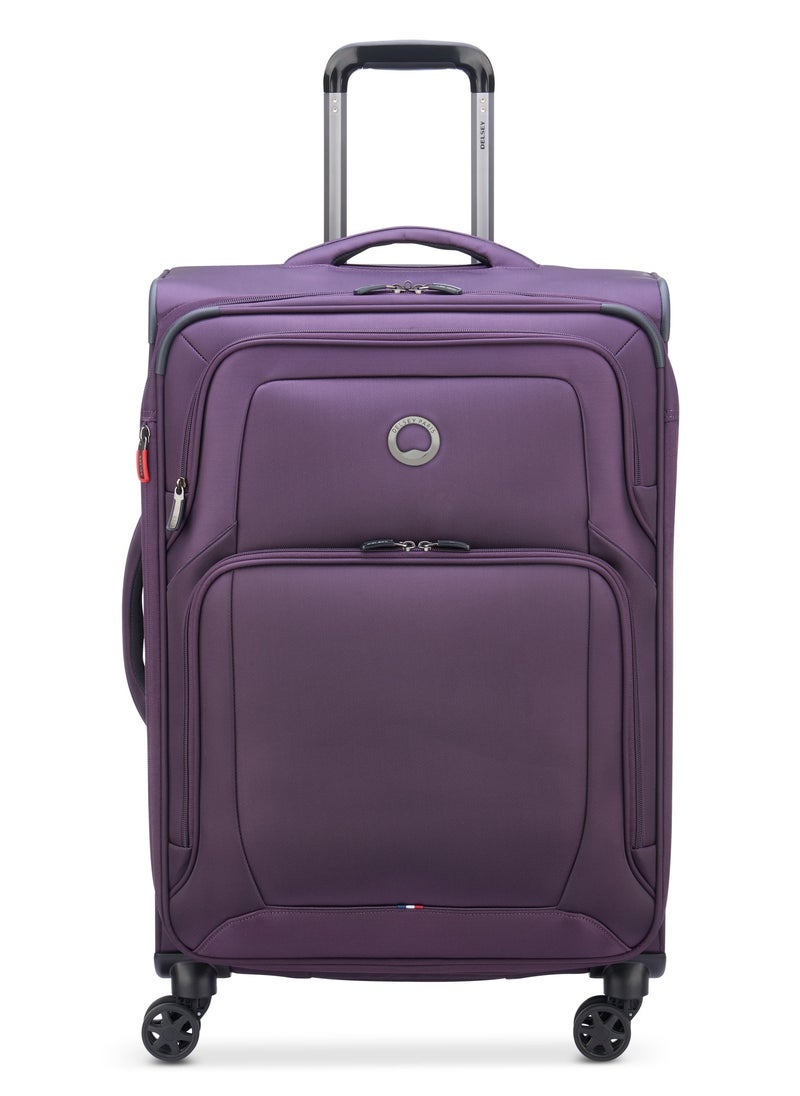 DELSEY Paris - Optimax Lite 68.5cm Softcase 4 Double Wheel Expandable Check-In Luggage Trolley Purple - Image 1